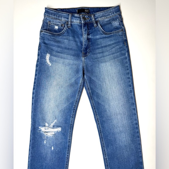 Kut From The Kloth Women’s Elizabeth High Rise Crop Straight Leg Jeans Size- 2 - Picture 2 of 10